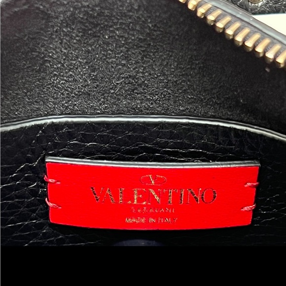 Valentino Garavani Rockstud Calfksin Small Shoulder Black Bag - Picture 6 of 8